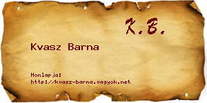 Kvasz Barna névjegykártya
