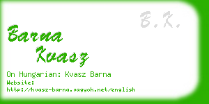 barna kvasz business card